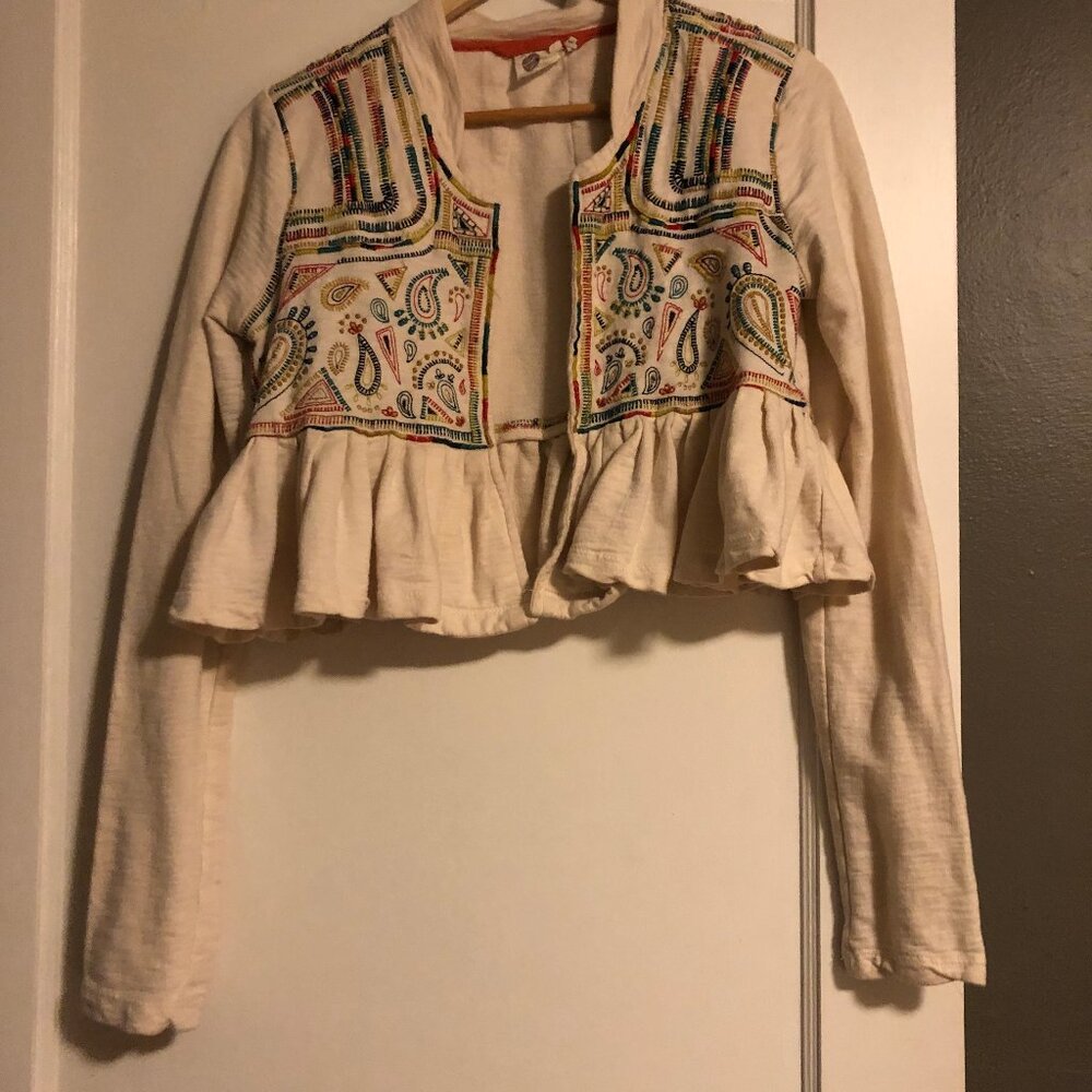 Lilka Valle Cropped Embroidered Cardigan